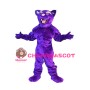 Happy Purple Leopard Mascot Costume