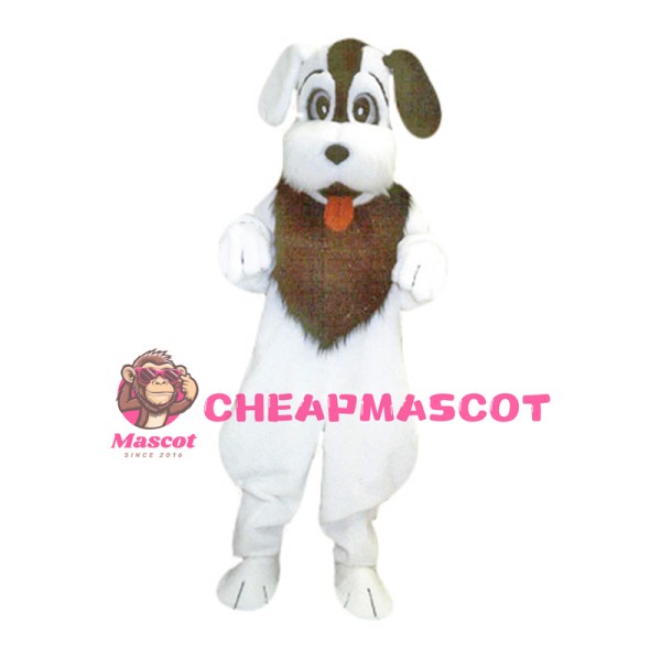 All White Dog Mascot Costume