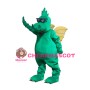 Glasses Green Dragon Mascot Costume