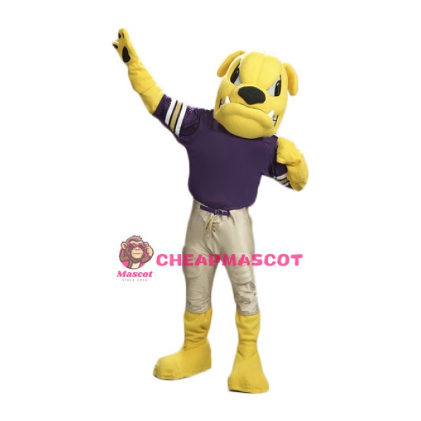 Yellow Bulldog Mascot Costume