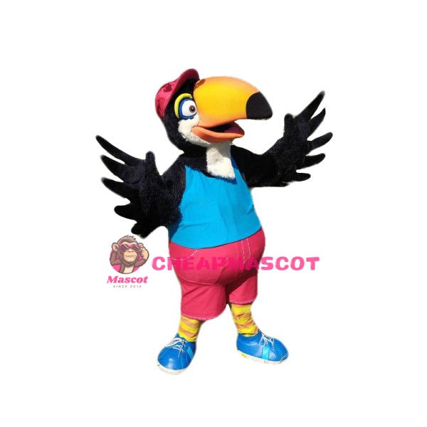 College Black Parrot Mascot Costume