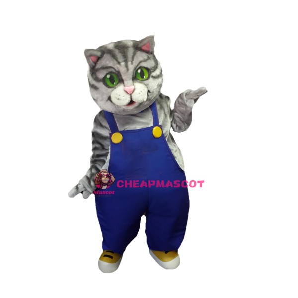 Partial Gray Cat Mascot Costume
