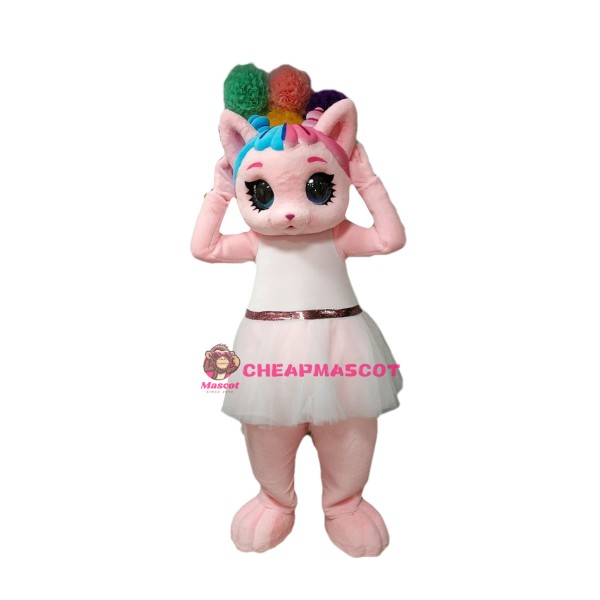 Lovely Pink Cat Mascot Costume