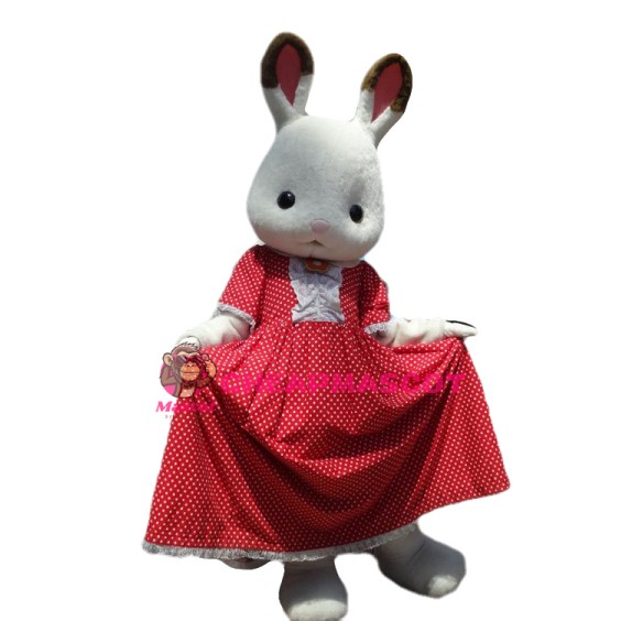 Super Lovely White Bunny Mascot Costume