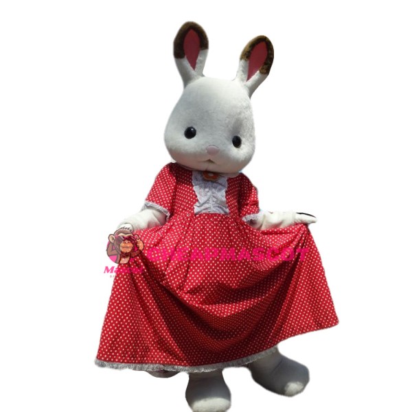 Super Lovely White Bunny Mascot Costume