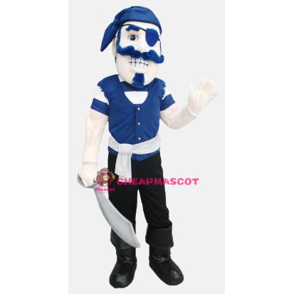 Blue Pirate Man Mascot Costume