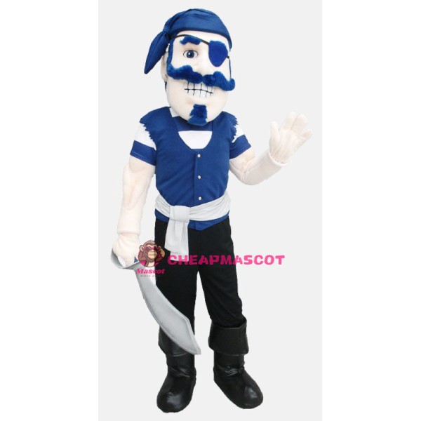 Blue Pirate Man Mascot Costume