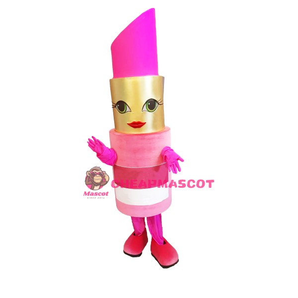 Pink Lipstick Mascot Costume