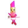 Pink Lipstick Mascot Costume