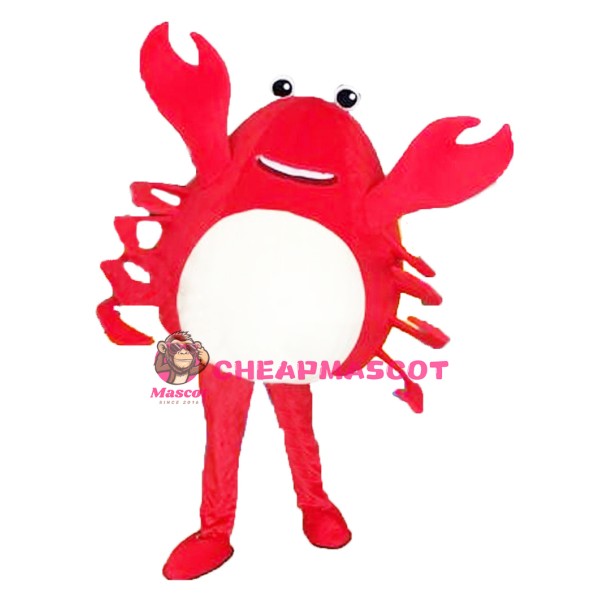 Happy Red Crab Mascot Costume