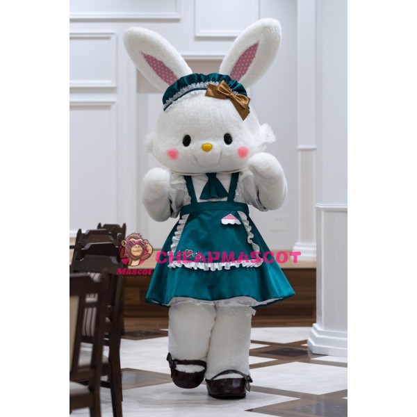 Super Cute White Bunny Mascot Costume