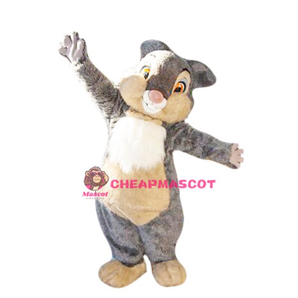 Grey & Brown Rabbit Mascot Costume