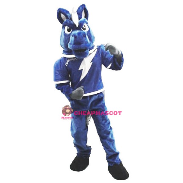 Power Fierce Blue Horse Mascot Costume
