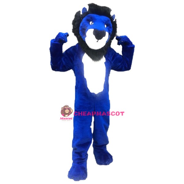 College Blue Lion Mascot Costume