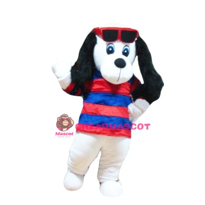 Plush White Dog Mascot Costume