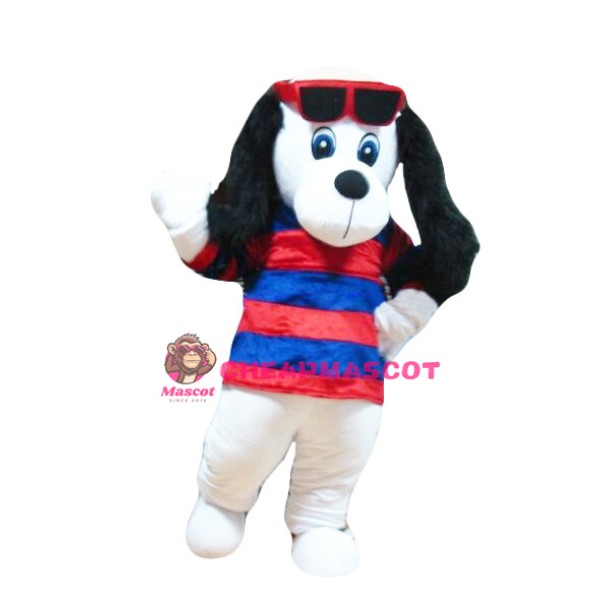Plush White Dog Mascot Costume
