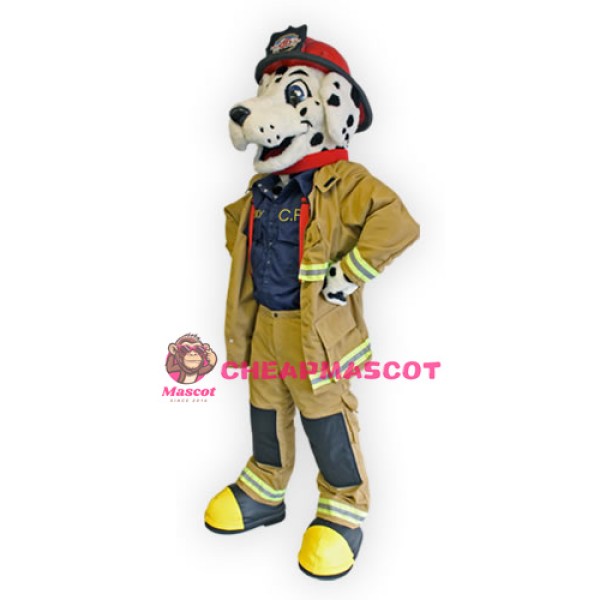 Professional Fire Dept Dog Mascot Costume