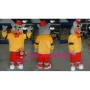 Gray Mouse In Yellow And Red Outfit Mascot Costume