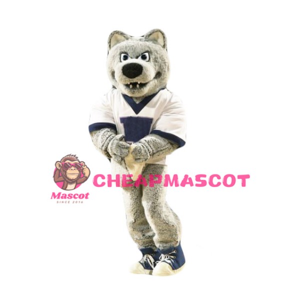 College Grey Wolf Mascot Costume