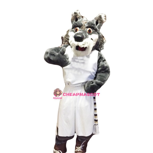 Grey Sport Wolf Mascot Costume