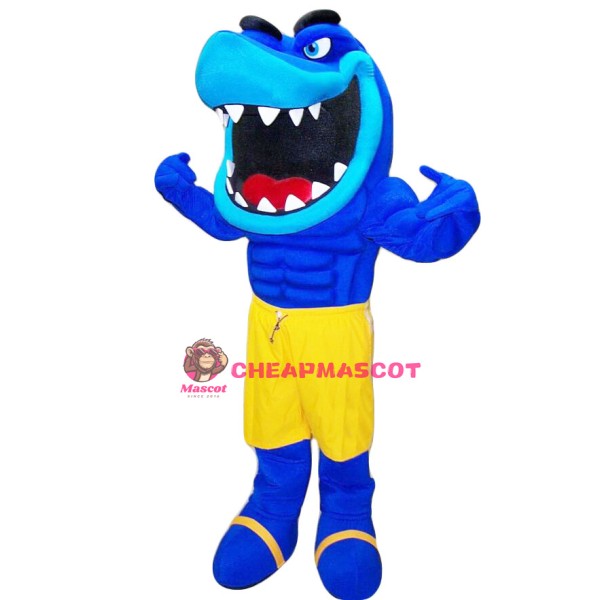 Power Muscular Shark Mascot Costume