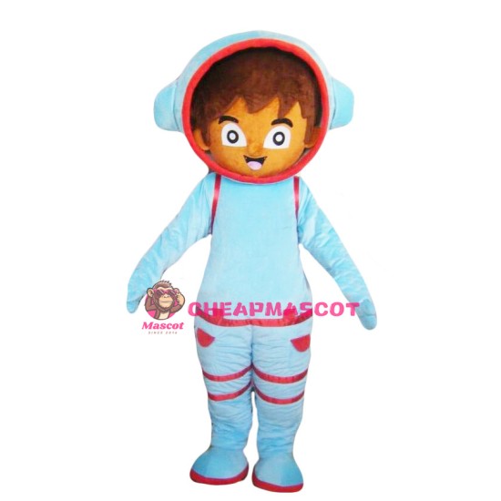 Blue Astronaut Mascot Costume
