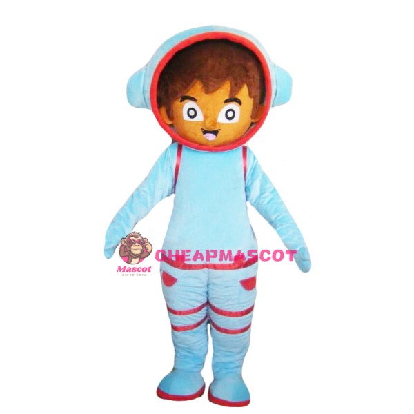 Blue Astronaut Mascot Costume