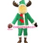 Christmas Green Reindeer Mascot Costume