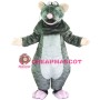 Grey Plush Mouse Mascot Costume