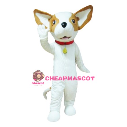 Lovely White & Brown Dog Mascot Costume