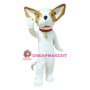 Lovely White & Brown Dog Mascot Costume
