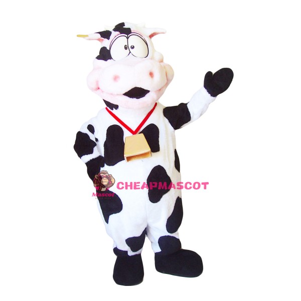 Pink & White Cow Mascot Costume
