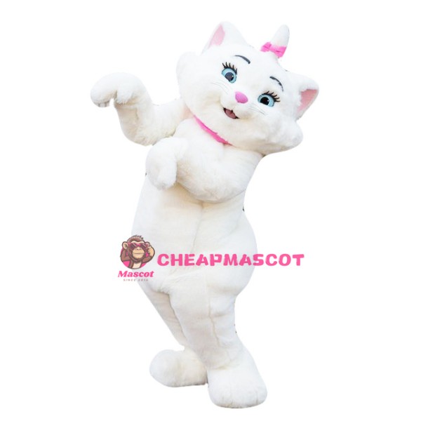 Superb White Cat Mascot Costume
