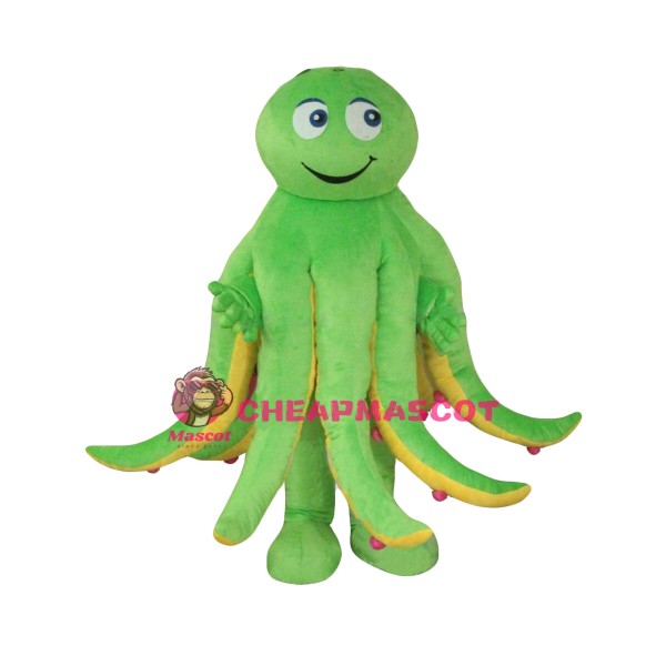 Superb Green Octopus Mascot Costume