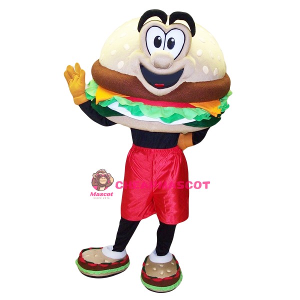 Happy Hamburger Mascot Costume