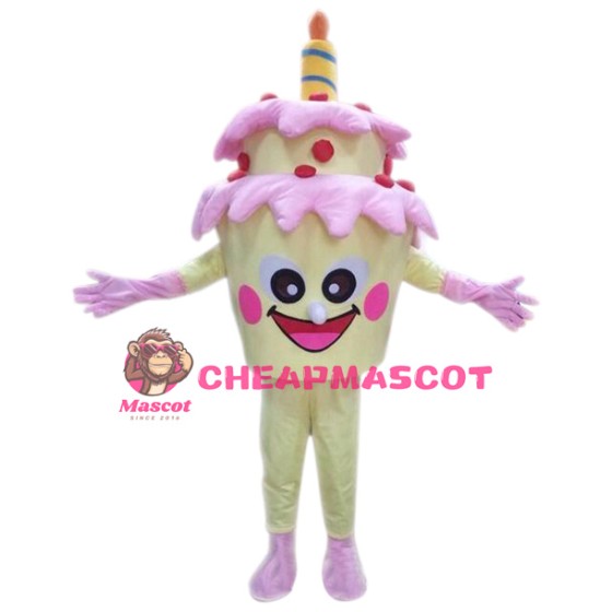Happy Lightweight Birthday Cake Mascot Costume