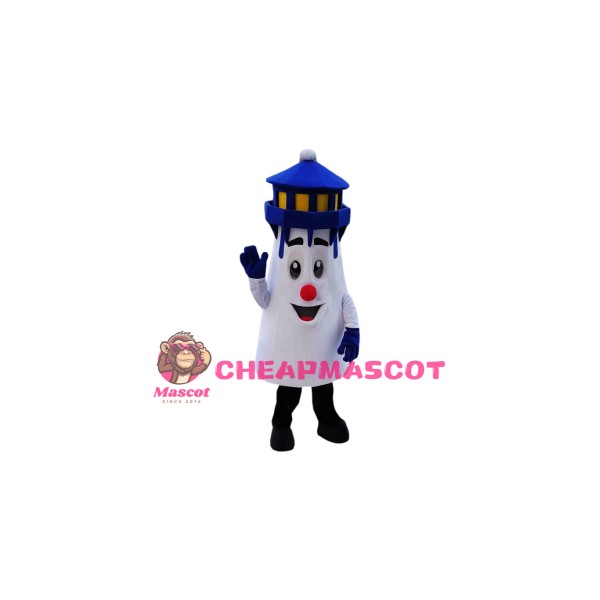 Superb Blue Lighthouse Mascot Costume