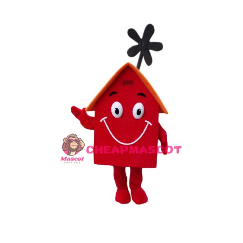 Superb Red House Mascot Costume