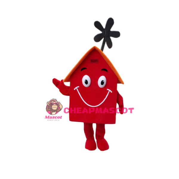 Superb Red House Mascot Costume