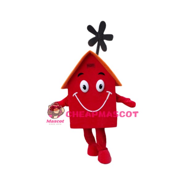 Superb Red House Mascot Costume