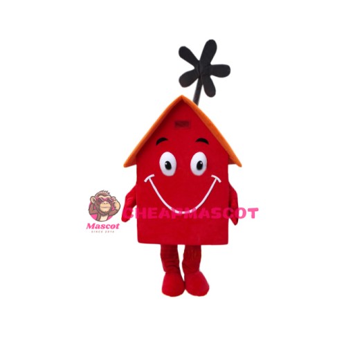 Superb Red House Mascot Costume
