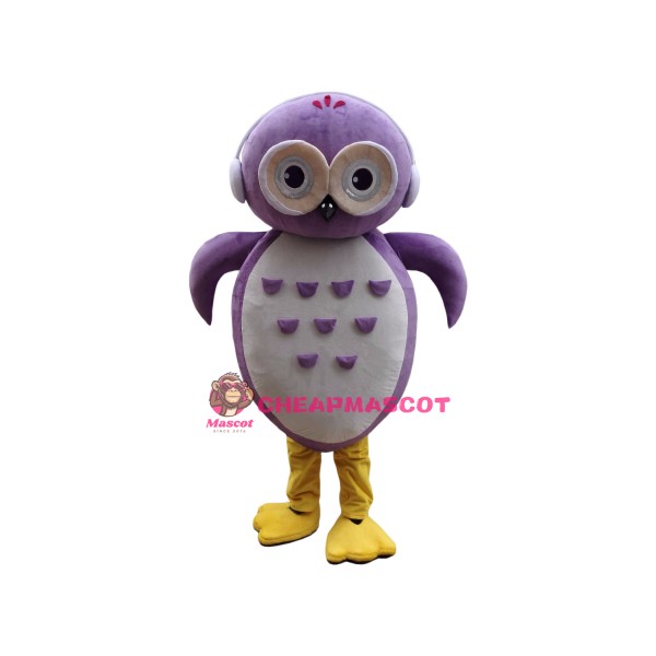 Superb Purple Owl Mascot Costume
