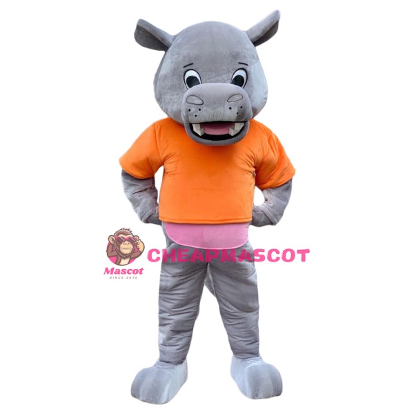 Friendly Hippo Mascot Costume