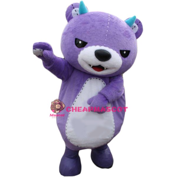 Fierce Purple Bear Mascot Costume