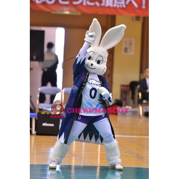 Sport White Rabbit Mascot Costume