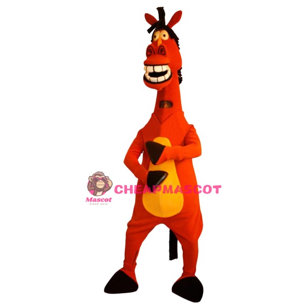 Superb Red Horse Mascot Costume