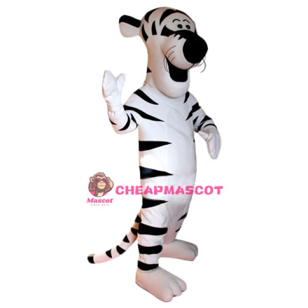 Cartoon White Tiger Mascot Costume