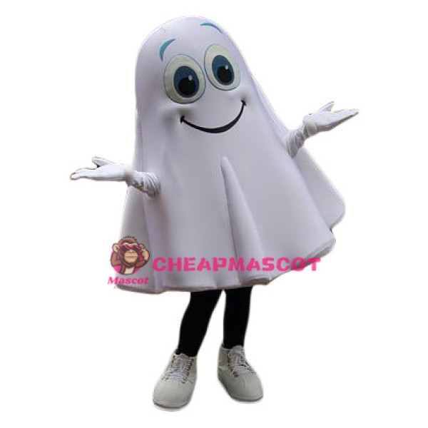 Cute Lightweight White Ghost Mascot Costume