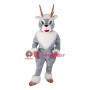 Happy Grey Deer Mascot Costume