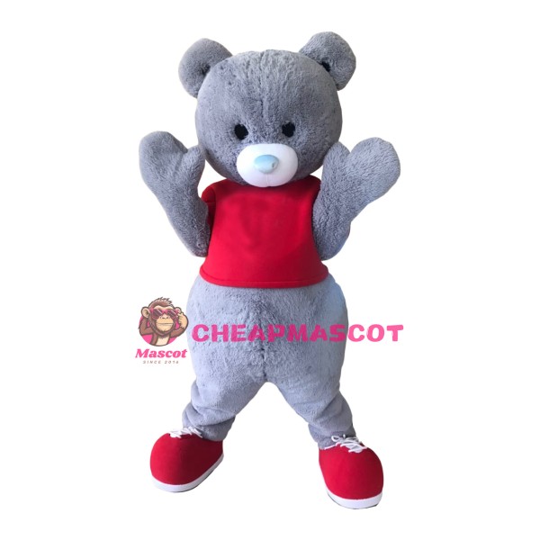 Lovely Grey Bear Mascot Costume